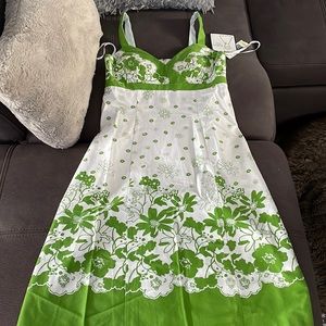 MADISON LEIGH NWT Green & White Summer Dress Size 4P